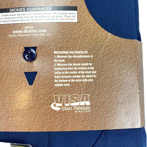 Dickies Shirt Mens M Navy Stain Release 574 Long Sleeve Uniform Work Button Down - Picture 8 of 10